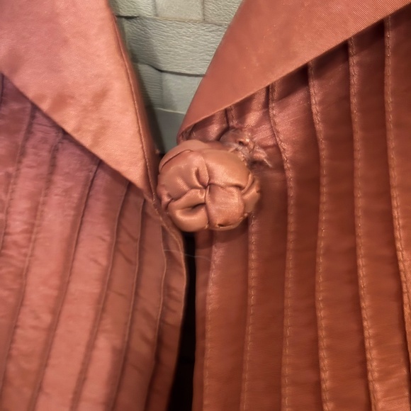 Designer RAW SILK Rust Swing Jacket Size 14 Purchased in Vietnam - Picture 3 of 4
